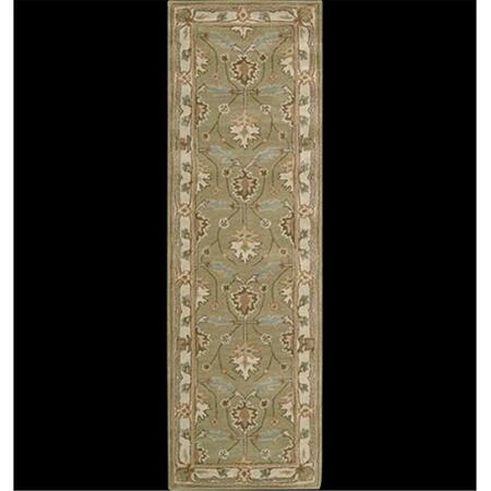 NOURISON 187 India House Area Rug Collection Sage 2 ft 3 in. x 7 ft 6 in. Runner 99446001870